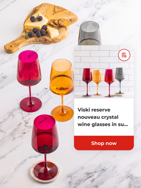 Viski reserve nouveau crystal wine glasses in su... Shop now