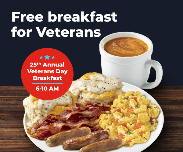 25th Annual Veterans Day Breakfast | 6-10 AM