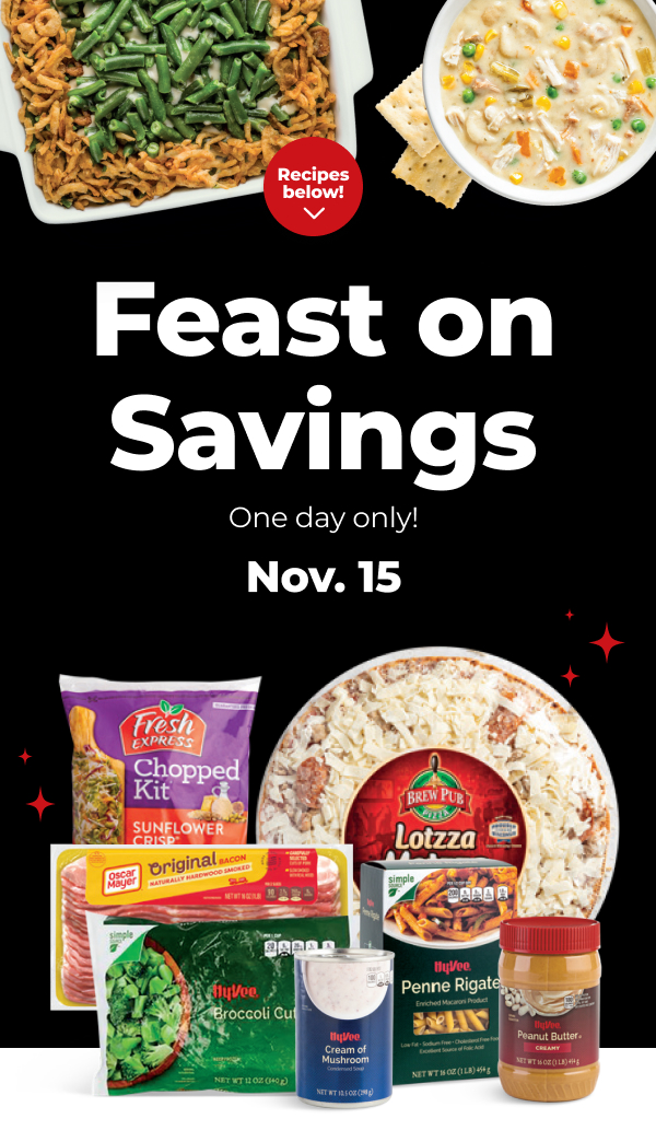 Feat on savings one day only! Nov. 15