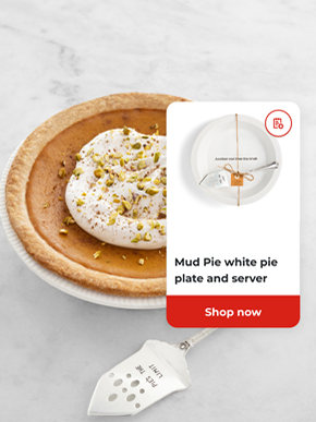 Mud Pie white pie plate and server. Shop now