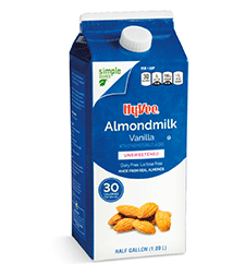 Hy-Vee almondmilk or Full Circle Market soy non-dairy beverage